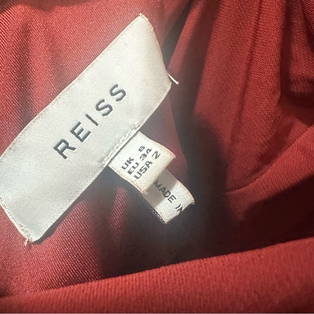NWOT Reiss Xena Asymmetrical Halter Dress Dark Red Sz 2 $345 - Picture 12 of 12